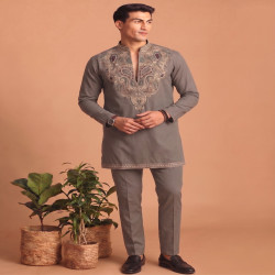 Men's Embroidered Lachaka Kurta with Bottom